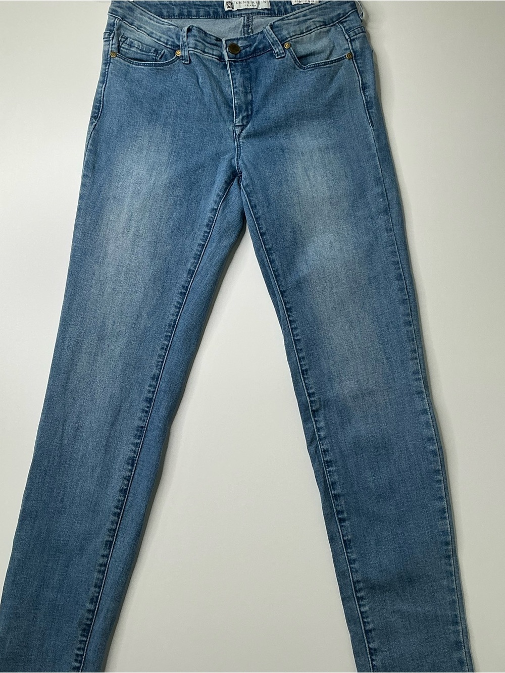 Anne Klein Women's Skinny Ankle Blue Denim Solid Jeans Regular 2 Preowned